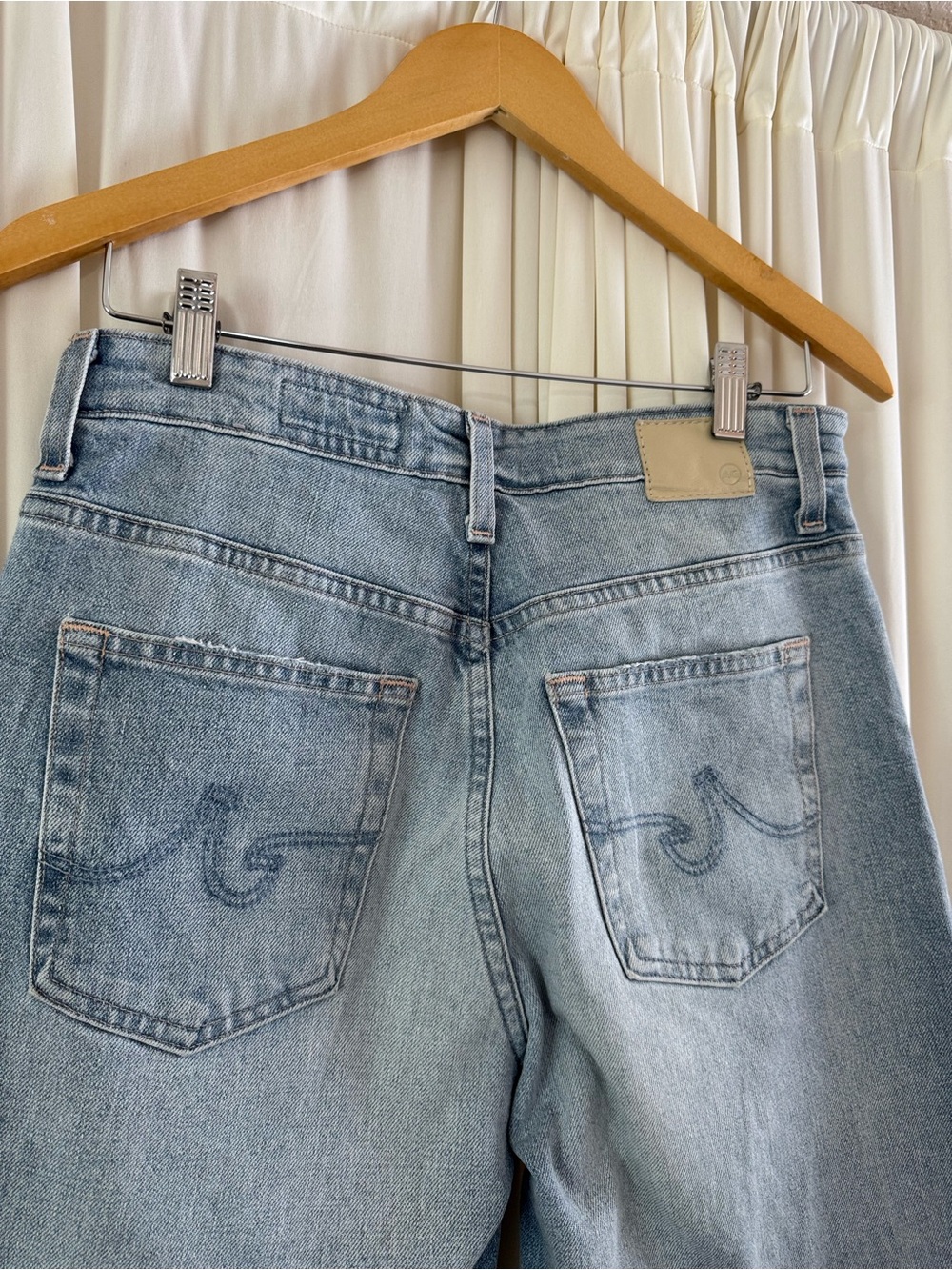 AG Saige Wide Leg Crop Jeans Light Blue High-Rise Size 27 - Picture 6 of 9